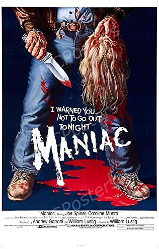 Специални щампи - Плакат на филма е Maniac 1980 с гланц Произведено в САЩ - MCP847 (24 x 36 (61 cm x 91,5 см))