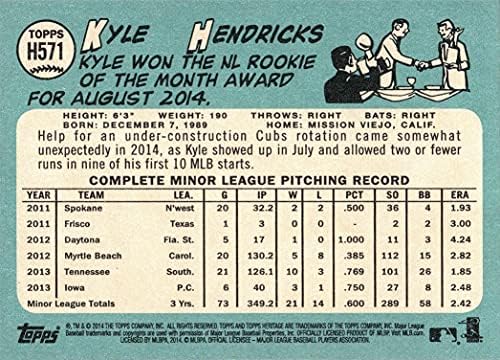 2014 Topps Heritage Baseball #H571 Карта начинаещ Kayla Хендрикс - ЕДИНСТВЕНАТА Му Истинска картичка начинаещи!