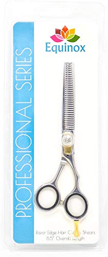 Серия Equinox Professional Razor Edge - Фризьорски Ножици За разреждане /Текстуриране на косата - Общата дължина 6,5 инча с винт фина настройка напрежение - Неръждаема Стомана