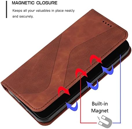 Защитен калъф-портфейл с кобур за Xiaomi Redmi Note 9T, съвместим с калъф Xiaomi Redmi Note 9T [устойчив на удари вътрешен калъф от TPU], калъф от изкуствена кожа с магнитно панти капак,