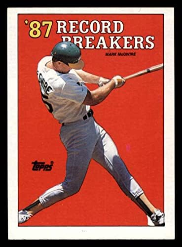1988 Рекорд Topps 3 ERR Марк Mcgwire Oakland Athletics (Бейзболна картичка) (Бяло петно на левия си крак) NM / MT Athletics