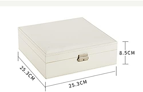 Ковчег за Бижута с Огледален Корпус Двуслойни Кутия За Съхранение на Кожена Притежателя на Бижута за Кутии за Съхранение