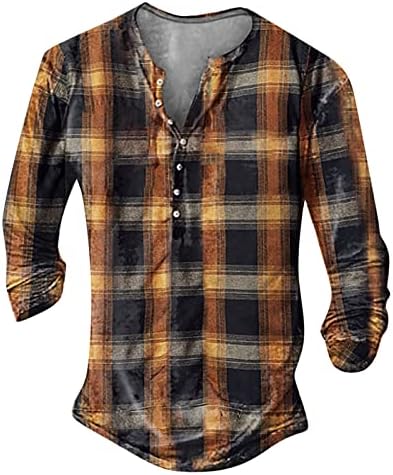 Мъжки Ризи, Модни и Ежедневни Мъжка Тениска с дълъг ръкав и Шарките на Y2K, Пролетен Пуловер Хенли, Hoody, Върховете