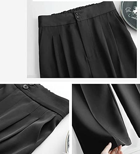 LMSXCT Модел Панталони за Жени, Еластични Панталони с Висока Талия и Прави Штанинами, Свободни Удобни Ежедневни Бизнес