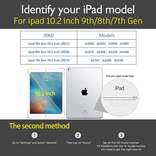 Калъф Gexmil за iPad 10.2 инча 2021/2020/2019, с вграден държач Apple Молив, калъф-награда от телешка кожа за новия iPad