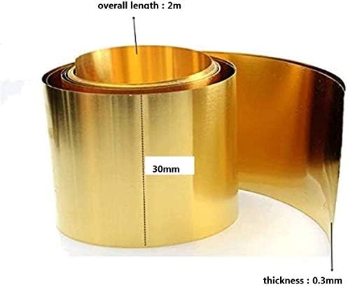 Тонколистовая метална плоча NIANXINN H62 от Мед и Медни листа за обработка на метали, Дебелина: 0,3 мм, Дължина: 2 м, Широчина: 30 мм от чисто Меден лист