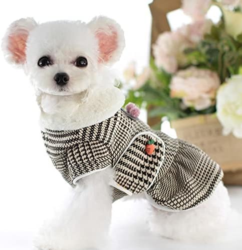 ПОРЪЧАЙТЕ Рокля за малко куче, зимни флисовую дрехи за домашни любимци, палто за куче и котка, топли памучни дрехи (Цвят: A, Размер: код M)