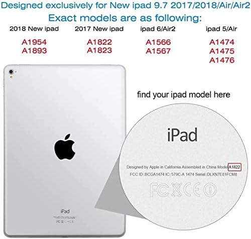 Калъф Gexmil за iPad е 9,7 инча 2018/2017, калъф-награда от телешка кожа за iPad 6-то поколение /калъф от естествена кожа 5-то поколение И е подходящ за iPad Air 2 /iPad Air (с шарени пеперуд?