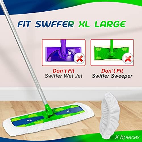 За многократна употреба тампони за парцал, Съвместими с Swiffer Метла XL, Кърпа за влажно химическо чистене на пода,