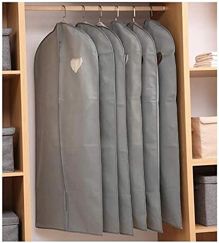 QYQS За съхранение на рокли 49 × 24 / 6 опаковки, чанти и калъфи за дрехи, Дишаща калъф, предпазва дрехите от прах, Чанти