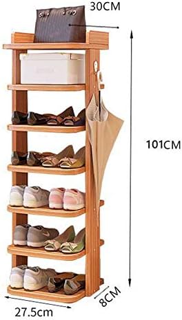 TJLSS Вертикална Дървена Етажерка за обувки За врата, Рафт за съхранение на обувки, Спестяващ Място Органайзер за обувки,