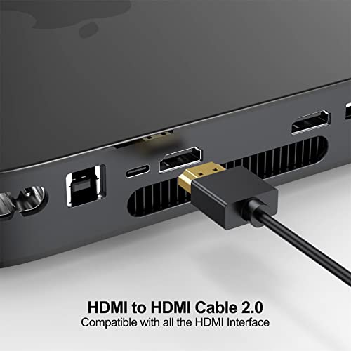 Кратък HDMI кабел с дължина 1 метър, Високоскоростен кабел 4K @ 60HZ HDMI 2.0, Гъвкав Тънък Кабел за монитор 4K, HDMI,