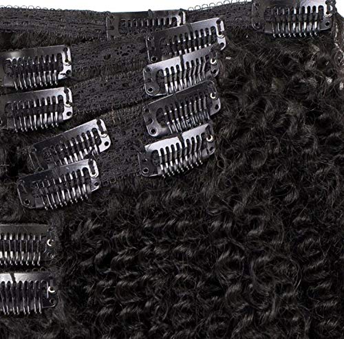 Kabadu Hair 9а Клас Скоба за коса монголски афро извратени къдрава скоба за коса 8шт 18 скоби / комплект Монголски Virginiana скоба за човешки косъм Ins естествен черен цвят (1 ком