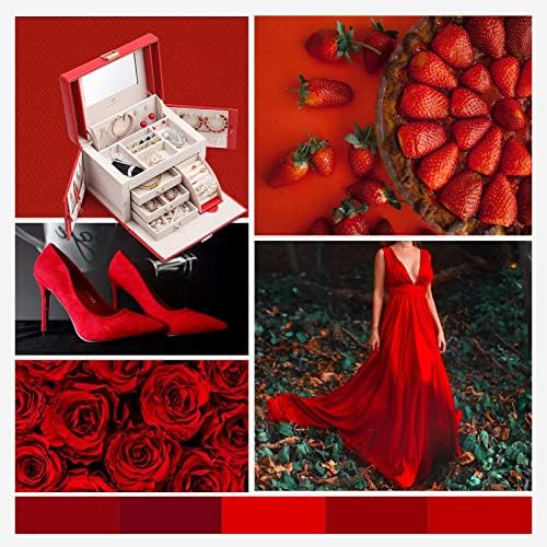 Vlando City Beauty Jewelry Box Organizer Червено + Малка Пътна Ковчег-Органайзер с Огледало Розов Цвят