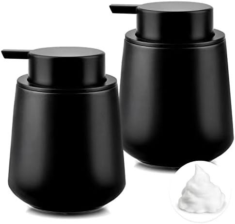Mierting Опаковка за Пенящегося сапун, 2 опаковки Черен Пенообразного Сапун за ръце за баня и кухня, Модерна Керамична