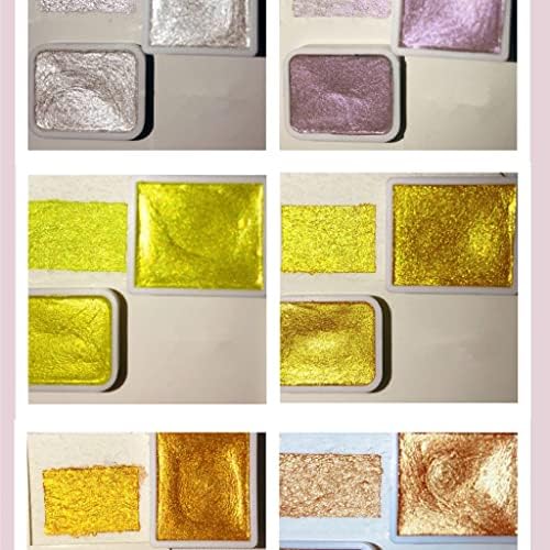 LUKEO Однотонная акварел, Определени акварельных бои 20 цвята, Канава перлен пигмент с метален блясък, Преносими Стоки,