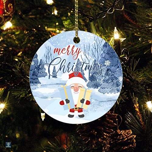 MerryChristmas Украса на Коледната елха 2022 Коледно Дърво Камион Снежинки, снежни човеци С Двустранно Принтом през Цялата