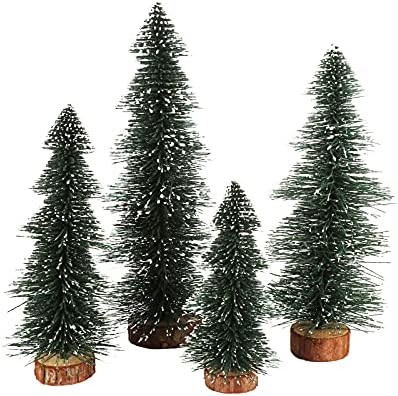 Мини Коледни Декорации lynn за Домашен интериор на Работния плот с Дървена Основа
