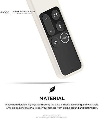 тънък калъф elago R2, който е съвместим с Apple TV Siri Remote 1-во поколение (бял) - Тънък дизайн, силикон, без драскотини,