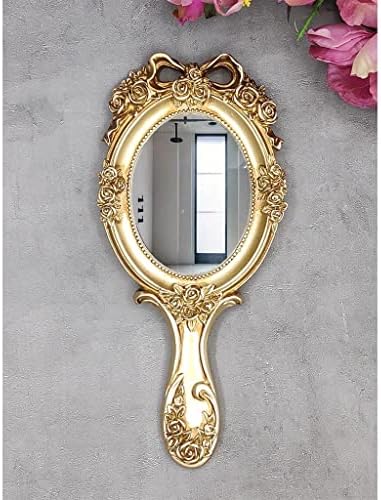 Огледало в Европейски Стил GANFANREN, Тоалетен Огледало, Ръчно, Специално, Преносимо, монтаж на стена, с Дръжка, Малко