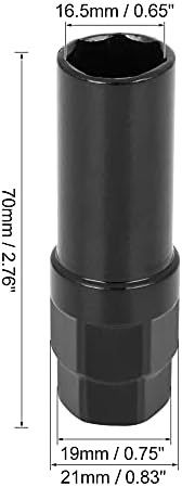 X AUTOHAUX 2 бр Хром 7 Шлицевой Черно Колесни Съвет Гайка Задвижваща Тунер Ключ Инструментален Заключване 16,5 мм