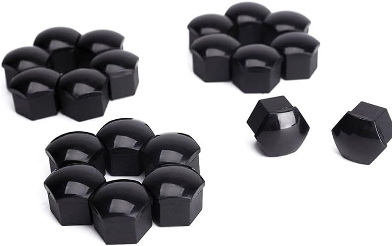20 x капачки за гайки, джанти, болтове размер 17 мм - (Цвят: черен)