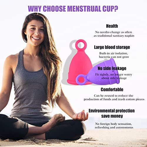 Менструални чаши QNCZ, Мека и безопасна Менструална чаша за начинаещи, Лесно вставляемая и чиста Множество Менструална
