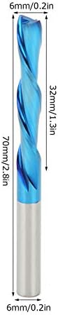 Fresa, Фрезоване Режещ Инструмент богат на функции за Подмяна на Компактен Със Синьо Покритие 6 mm за Акрилна Шперплат,