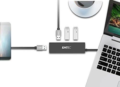 Ултра тънък концентратор EMTEC USB3.1 с 4 порта T620A Type-A - Micro SD ECHUBT620A
