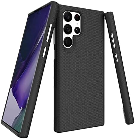 Аксесоар Dura с Шестигранным триъгълен модел в Черен цвят, предназначен за мобилен телефон Samsung Galaxy S22 Plus 5G