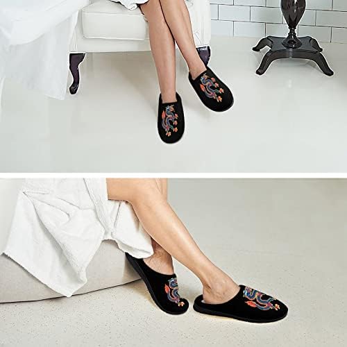 Домашни обувки Леки Миещи Памучни Тапочек жени с Китайски Дракон за спа спални на Хотел