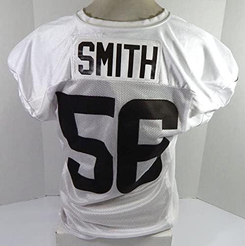 2021 Cleveland Browns Малкълм Смит #56, Издаден на играта В Бяла тренировъчна тениска 50 4 - Използваните тениски за игри NFL без подпис