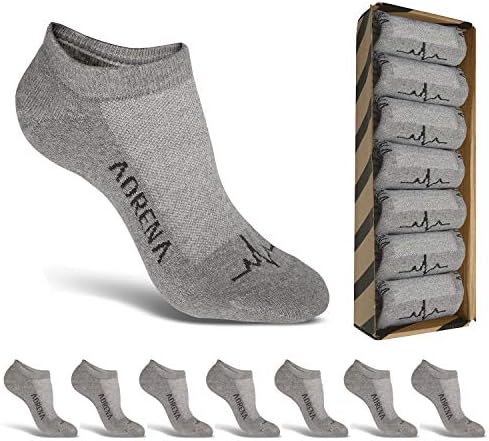 Спортни чорапи ADRENA No Show | Мъжки Дамски Чорапи С Подплата | Подарък кутия от 7 Опаковки
