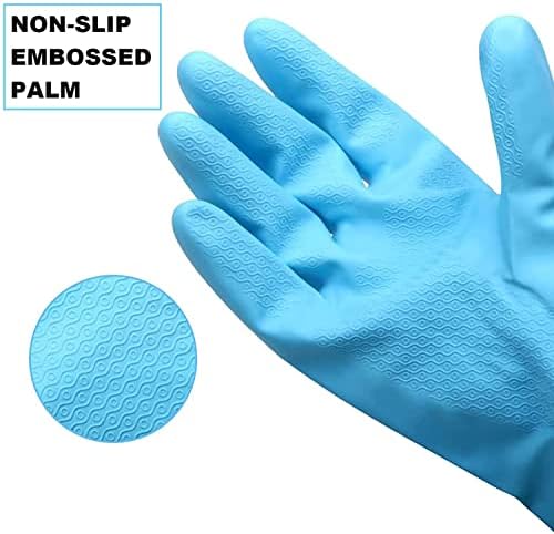 Гумени ръкавици за миене на съдове URBANSEASONS за почистване – 4 двойки, домакински ръкавици, включително сини, розови,
