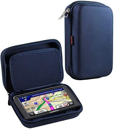 Тъмно синьо твърд калъф Navitech за носене с GPS, който е съвместим с Garmin Zumo 390LM 4,3