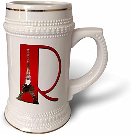 3. Червен монограм с инициалом R с участието на Айфеловата кула - чаша за стейна на 22 унция (stn_354685_1)