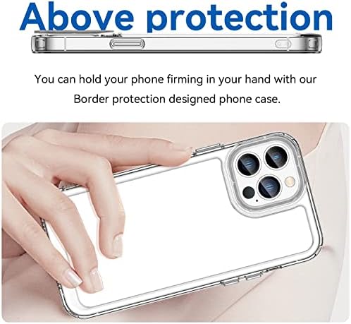 Защитен калъф Case Clear е Съвместим с iPhone 13 Pro Max, [Защита от военен клас] Тънък, здрав устойчив на удари хибриден