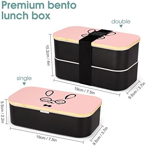 Двуслойни Обяд-бокс за Bento Kawaii Бъни с Набор от ястия Штабелируемый Контейнер за Обяд включва 2 Контейнера