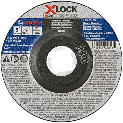 Абразивни кръг за шлайфане на метал с шкурка 27-24 Bosch GWX27AL500 5 инча x .1/4 X-LOCK Arbor Type 27