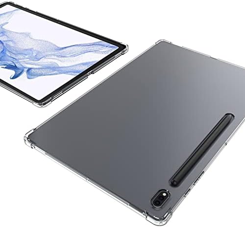 Zeking Предназначен за Samsung Galaxy Tab S8 Case, Кристално Чист Мек Гъвкав Калъф от Прозрачна TPU кожата Броня Задна