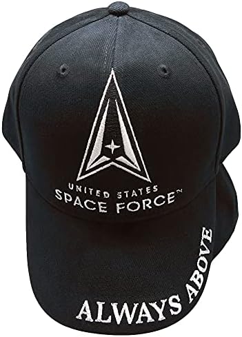 Вятър Космически Сили на САЩ Винаги е по-висока Semper Supra Черна бейзболна шапка от Памук С Регулируема Бродерия,