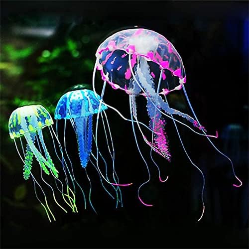 JSNZMTSBD сиянието медуза, имитация на аквариума, изкуствена медуза, силикон аквариум, плаващ флуоресцентно осветление.