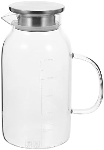 Кана за вода UPKOCH Слънце Чай Jar Стъклена Опаковка за напитки за Партита от Прозрачно Стъкло с капак от Неръждаема