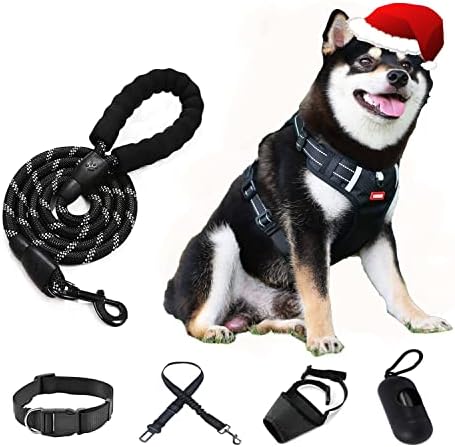 Комплект от Колан за кучета Ousiya и Каишка No Pull Dog Vest Шлейка за Малки, Средни и Големи Кучета