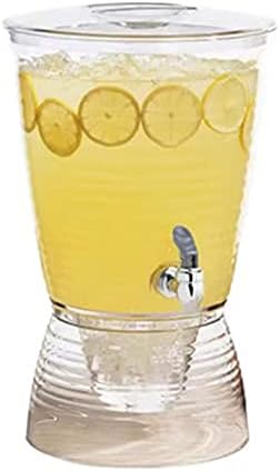 Пластмасов диспенсер за напитки с Плодов лед и удобен кран за ракия за партита и барбекю (Цвят: прозрачен Размер: One