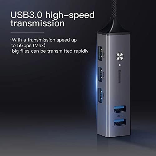 WSSBK USB 3.0 Type C Hub-сплитер, Универсален USB сплитер с множество интерфейси, адаптер от един до четири, Високоскоростен