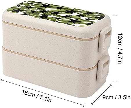 Кутия за Обяд Bento със Звездите И Камуфляжным Модел, Контейнери За Съхранение на Продукти за 2 Отделения С Лъжица И