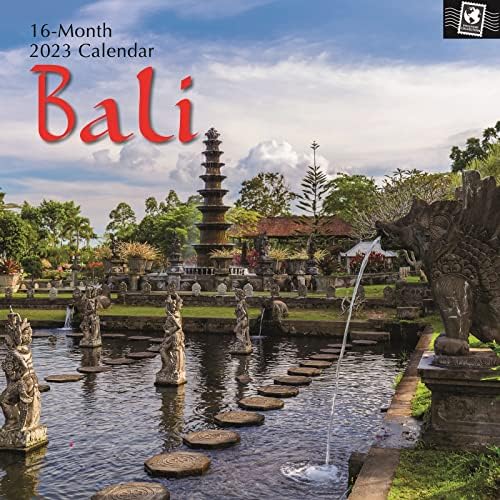 Квадратен стенен календар за 2023 година, Бали, темата е за събиране на паспорти на 16 месеца със 180 стикери-записки