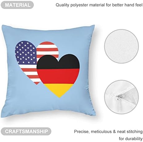Германия Американското Сърцето Флаг Квадратна Калъфка за възглавница Полиестер Калъфи За Възглавници Хвърли Калъфки за