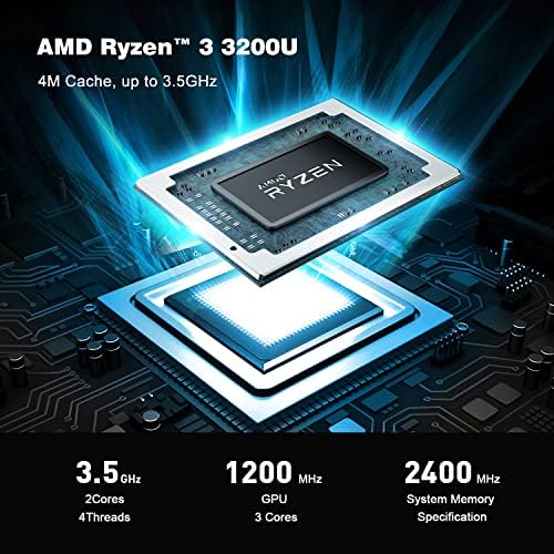 Мини PC Beelink, AMD Ryzen 3 3200U (до 3,5 Ghz), 8 GB оперативна памет DDR4, 500 GB NVME M. 2 SSD, Radeon Vega 3 (1.2